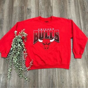 Vintage Chicago Bulls Crewneck Sweatshirt Red 90s NBA Size Large